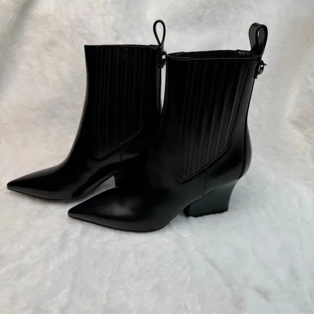 Valentino Garavani VLogo 75MM Lockette Beatle in Brushed Calfskin Boots